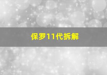 保罗11代拆解