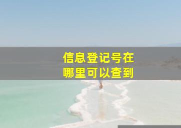 信息登记号在哪里可以查到