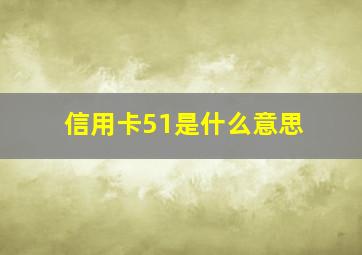 信用卡51是什么意思