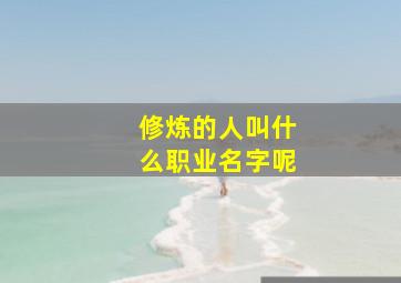 修炼的人叫什么职业名字呢