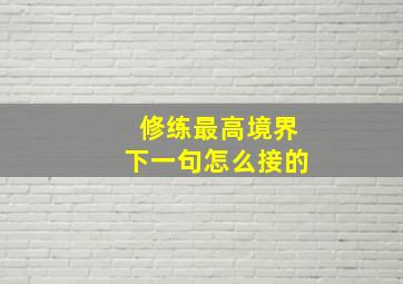 修练最高境界下一句怎么接的