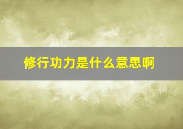 修行功力是什么意思啊