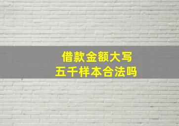 借款金额大写五千样本合法吗