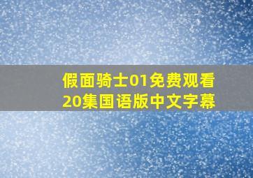 假面骑士01免费观看20集国语版中文字幕