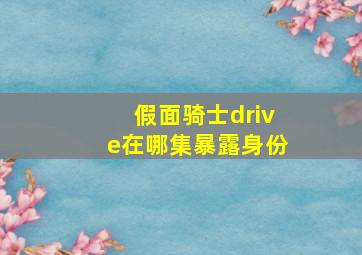 假面骑士drive在哪集暴露身份