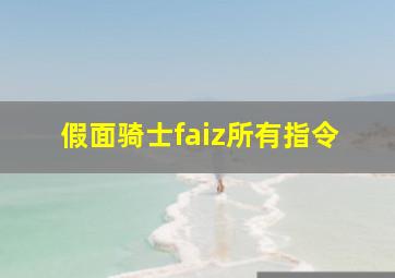 假面骑士faiz所有指令