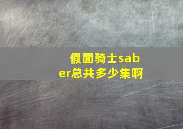 假面骑士saber总共多少集啊