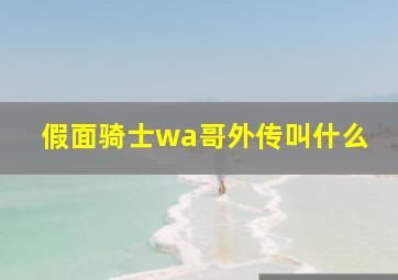 假面骑士wa哥外传叫什么