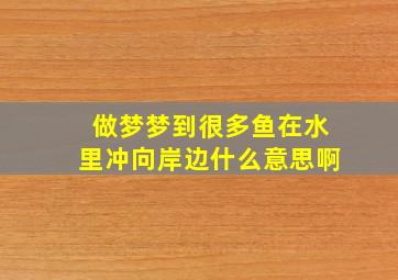 做梦梦到很多鱼在水里冲向岸边什么意思啊