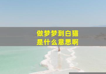 做梦梦到白猫是什么意思啊