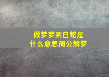 做梦梦到白蛇是什么意思周公解梦