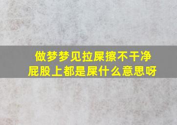 做梦梦见拉屎擦不干净屁股上都是屎什么意思呀