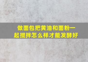 做面包把黄油和面粉一起搅拌怎么样才能发酵好