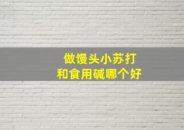 做馒头小苏打和食用碱哪个好