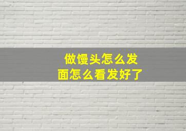 做馒头怎么发面怎么看发好了