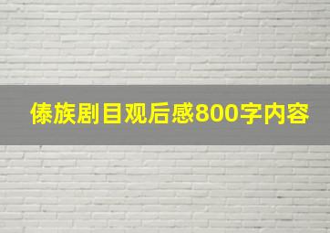 傣族剧目观后感800字内容