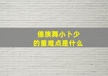 傣族舞小卜少的重难点是什么