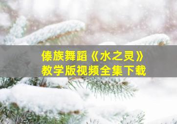 傣族舞蹈《水之灵》教学版视频全集下载