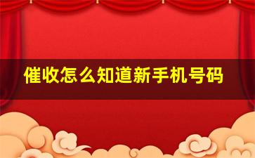 催收怎么知道新手机号码