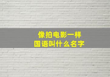 像拍电影一样国语叫什么名字