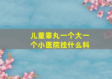 儿童睾丸一个大一个小医院挂什么科