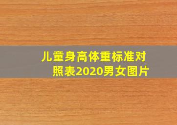 儿童身高体重标准对照表2020男女图片