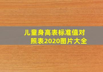 儿童身高表标准值对照表2020图片大全