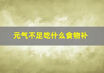 元气不足吃什么食物补