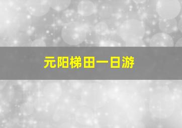 元阳梯田一日游