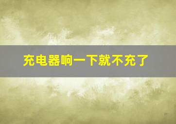 充电器响一下就不充了