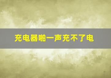 充电器啪一声充不了电