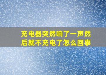 充电器突然响了一声然后就不充电了怎么回事