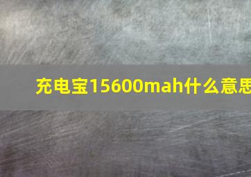 充电宝15600mah什么意思