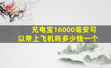 充电宝16000毫安可以带上飞机吗多少钱一个