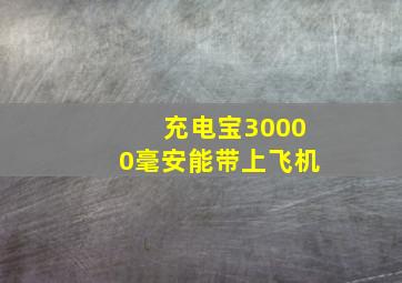 充电宝30000毫安能带上飞机