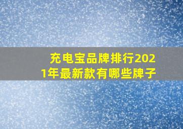 充电宝品牌排行2021年最新款有哪些牌子