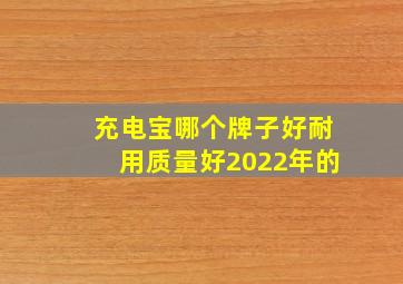 充电宝哪个牌子好耐用质量好2022年的