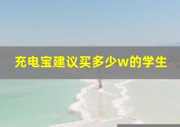 充电宝建议买多少w的学生