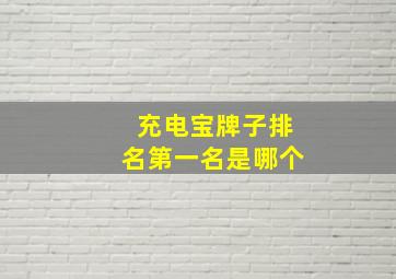 充电宝牌子排名第一名是哪个