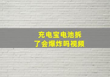 充电宝电池拆了会爆炸吗视频