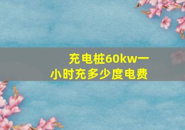 充电桩60kw一小时充多少度电费