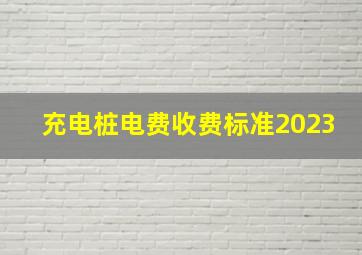 充电桩电费收费标准2023