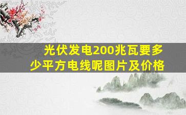 光伏发电200兆瓦要多少平方电线呢图片及价格