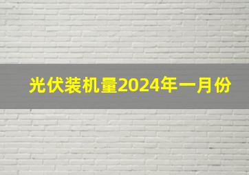 光伏装机量2024年一月份