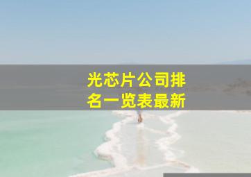 光芯片公司排名一览表最新