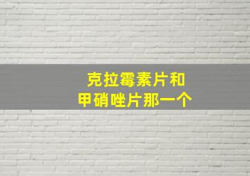 克拉霉素片和甲硝唑片那一个