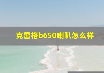 克雷格b650喇叭怎么样