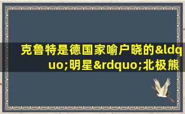 克鲁特是德国家喻户晓的“明星”北极熊