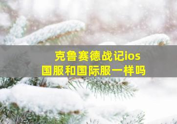 克鲁赛德战记ios国服和国际服一样吗