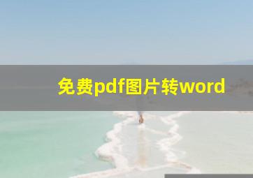 免费pdf图片转word